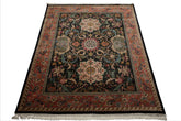 8x10 Black, Rose, Blue Color Hand Knotted French Aubusson Savonnerie New Zealand Wool Traditional  Oriental Rug